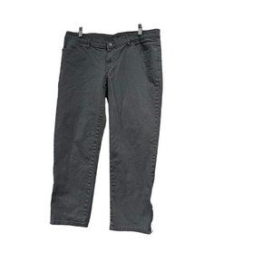 NORMA KAMALI Womens Ankle Zip‎ Straight Crop Jeans Size 12 Gray